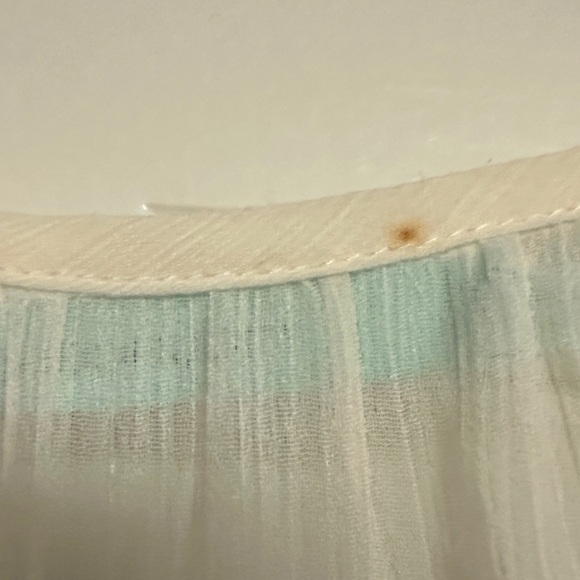 Maurices Boho Embroidered Sheer Peasant Blouse | Ivory & Blue - Picture 8 of 11